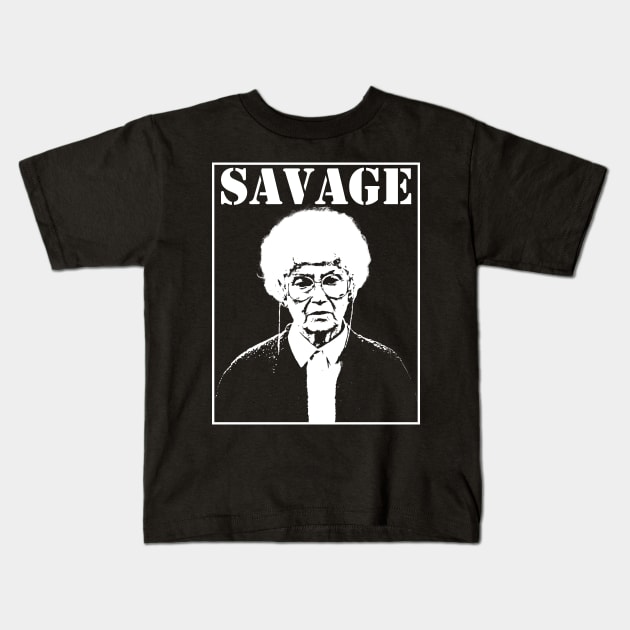 The Golden Girls Sophia Is Savage Kids T-Shirt by LMW Art